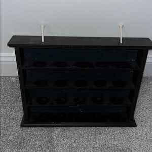 Dark Wood small 20 Golf ball holder display case for wall hanging